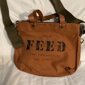 FEED Tan Canvas Crossbody Bag